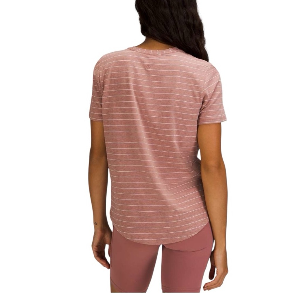 lululemon athletica Pink Striped Short Sleeve Tee - Picture 2 of 10